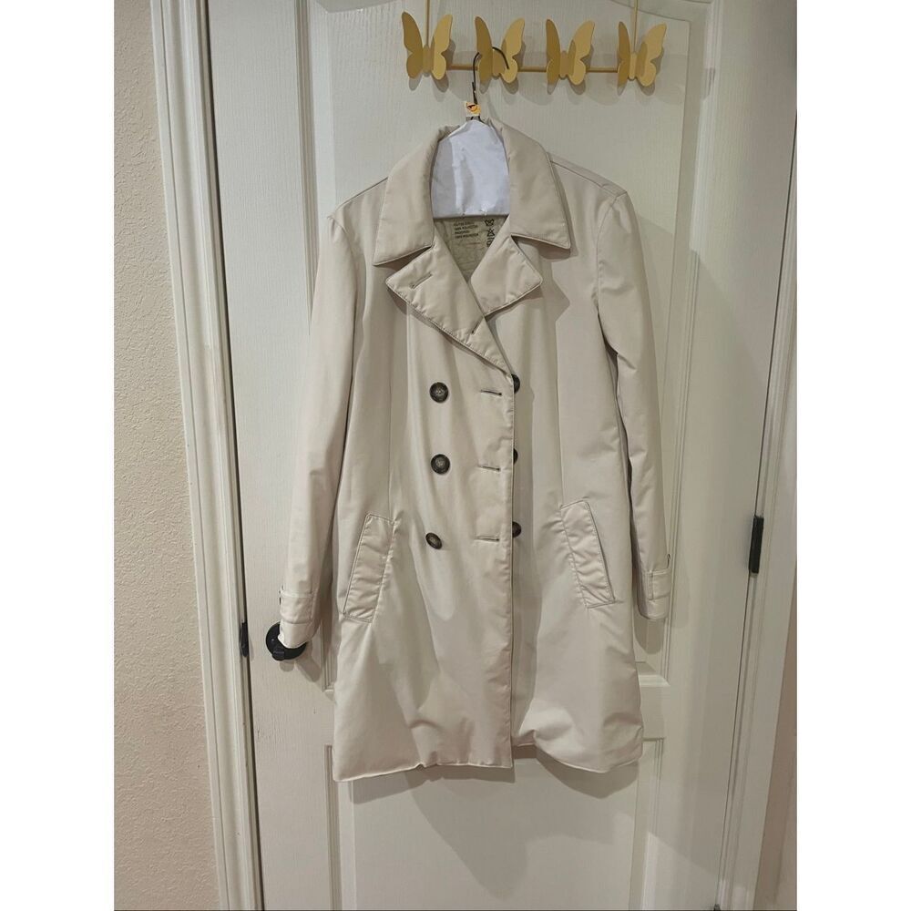 Prada Cream Ivory Rain Coat Trench Jacket Knee Length Waterproof Luxury Designer